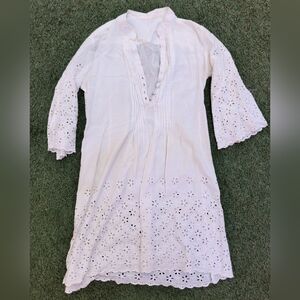 Free People White Eyelet Tunic Dress